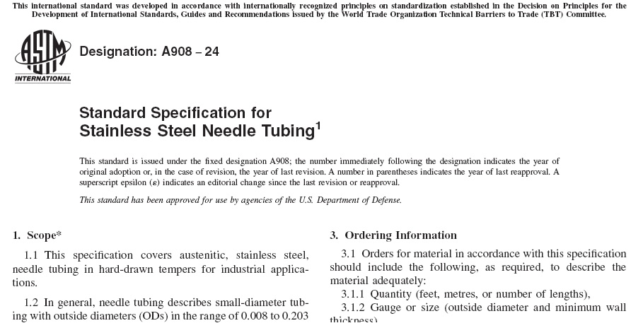 ASTM Tubing Standards: Which standard should I use?